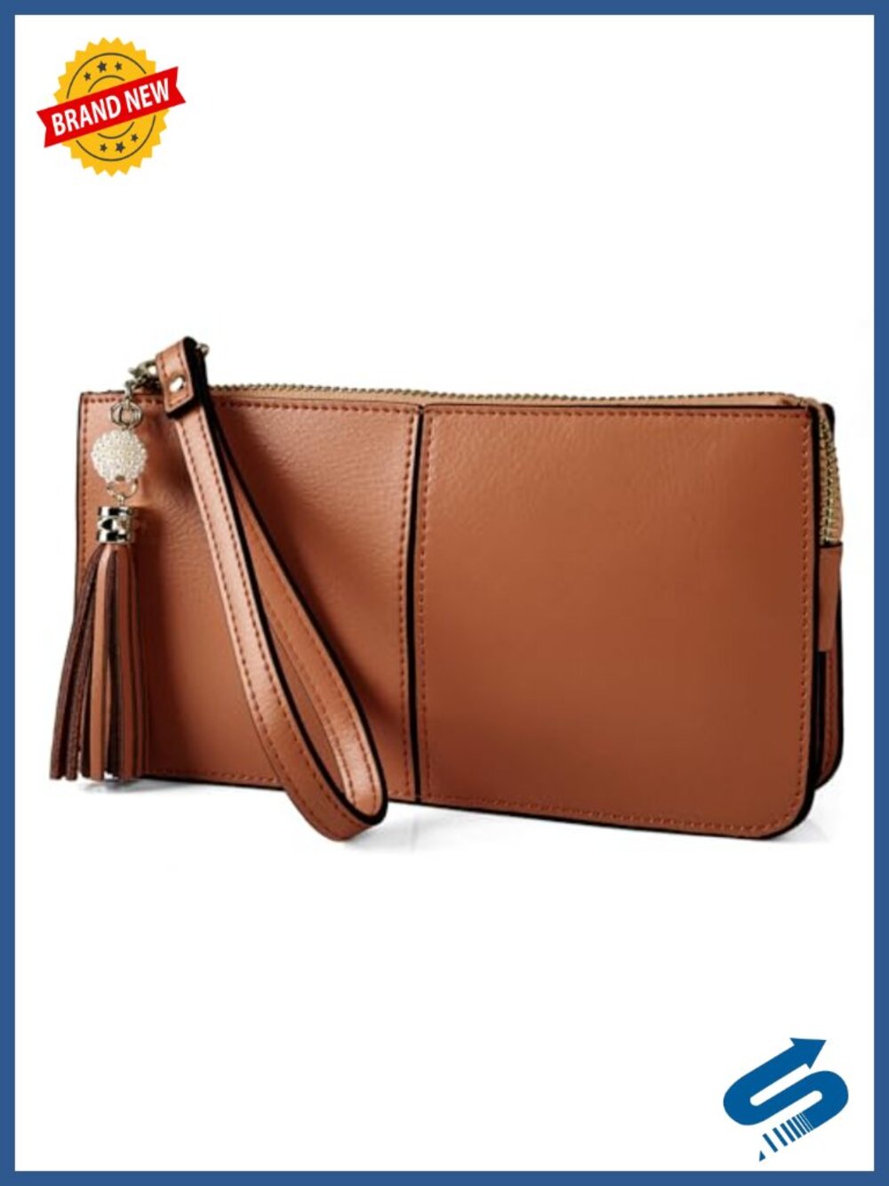 Genuine Leather Wristlet Clutch Card Holder Wallet RFID Protection